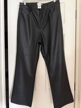 LOFT Black Faux Leather Jeans